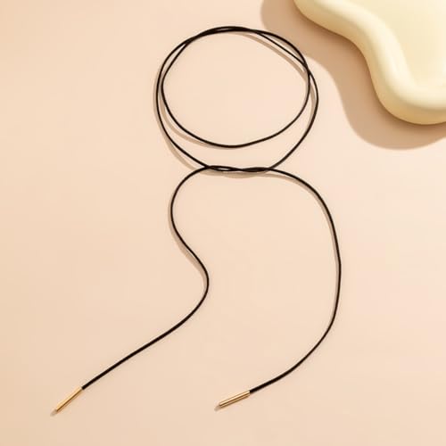 Sexy Bow-knot Choker Necklace for Women, Velvet Tie Neck Gothic Long Wrap Rope Collar Tie Red Chocker Ribbon Suede necklace Accessories for Party Prom - color: black 2