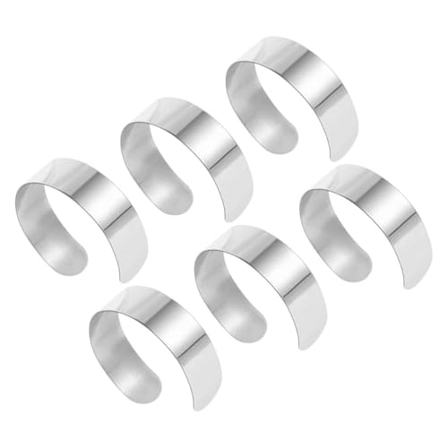 Operitacx Stainless Steel Open Cuff Bracelet Blanks 2.48 Inch Metal Bangle Set for DIY Jewelry Making Stamping and Engraving Supplies - color: 6Pcs-20mm