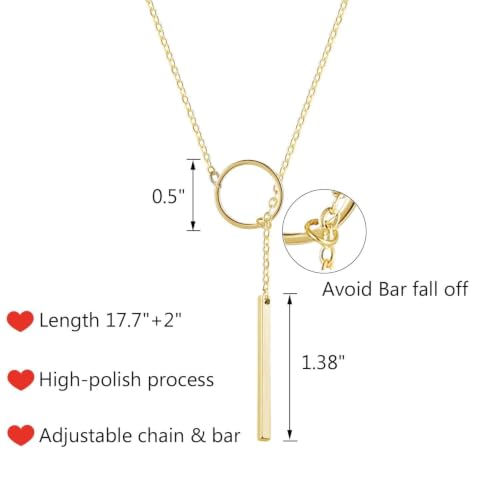 choice of all Rose Gold Necklaces Lariat Necklace for Women Slip Chain Necklace Y-Shaped Pendant Necklaces Trendy Jewelry Gifts - color: A1:rose gold necklace