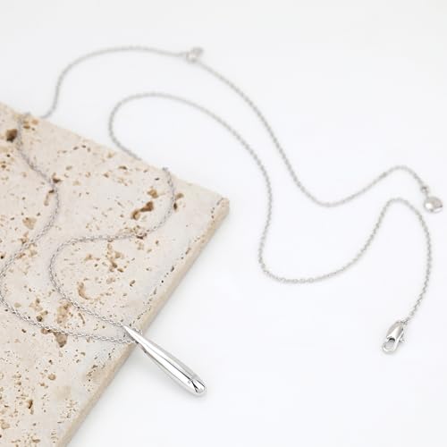 EVEYE S925 Sterling Silver Necklace For Women, Teardrop Pendant Necklaces, Pear Pendant Necklace Jewelry Minimalist style Gift - color: Silver