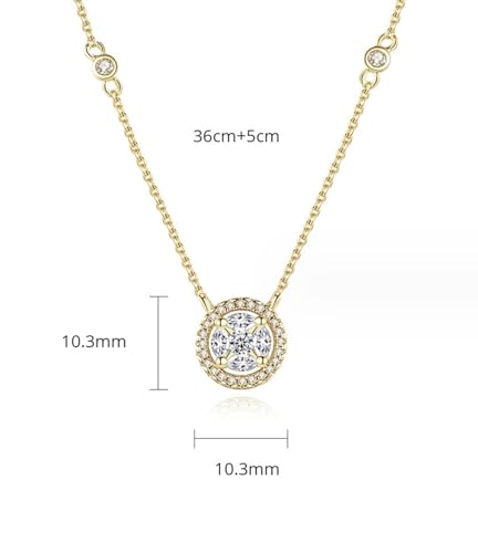 Gold Plated Geometric Style Sparkly Dainty Rectangle Teardrop Shaped AAAAA Australia Crystal with Cubic Zirconia Y Necklace Fashion Jewelry for Women & Teen Girls - color: Round Necklace Gold