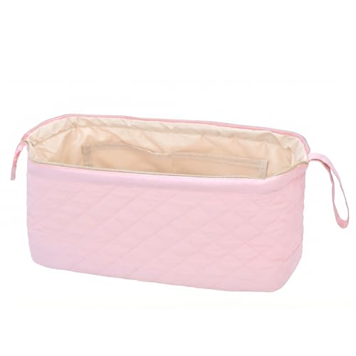 TeeYee Nylon Hair Tools Travel Bag for Dyson Airwrap Quilted Toiletry Bag | Travel Storage Bag for Shark Flexstyle/Curling Iron,Water-repellent,Wide-open,Well-structured,Heat-safe lining,001pink - color: Pink