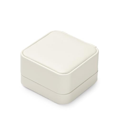 Oirlv Luxury Leather Earring Case Jewelry Box for Earrings Premium Jewelry Gift Box (Creamy-White) - color: Creamy-white, size: Earring Box