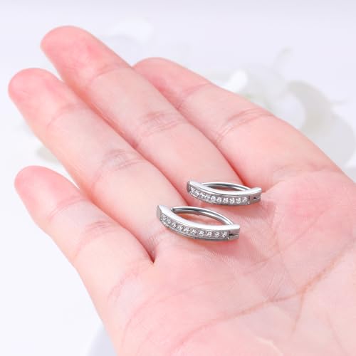 Clicker Belly Button Ring Hoop Belly Button Ring 14G Navel Ring | Surgical stainless steel hinged belly button ring for belly button piercing, navel body jewelry for women and men - color: 6pcs CZ-Mixed Color