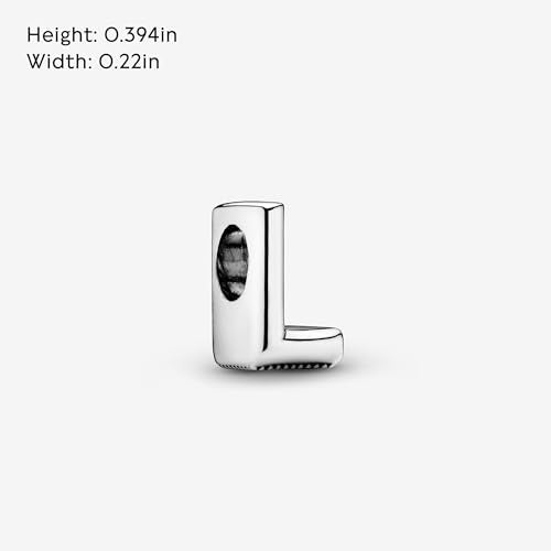 Pandora Alphabet Charm - Compatible Moments - Gift for Her - Made with Sterling Silver - with Gift Box - style: Letter L