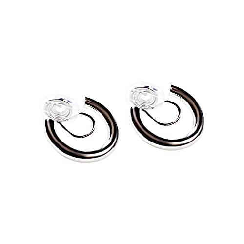 Clip On Hoop Earrings for Women Not Pierced Gold Silver Large Chnky Square Twisted Comfortable Coil Hoop Clip On Earrings - color: 20mm Hoop Silver