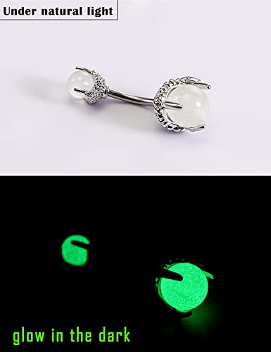 Prjndjw Belly Button Dangle 14G Surgical Steel Rings Pregnancy Snakes Glow CZ Heart Silver 11pcs Piercing Kit - color: Silver White Belly button ring