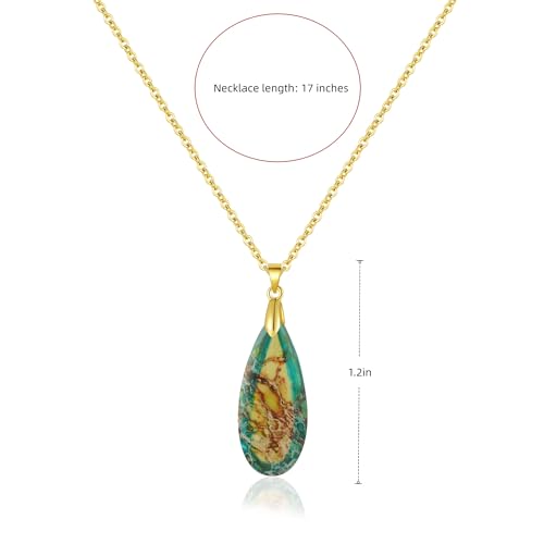 Inspirational Gifts Healing Gold Pendant Gold Necklaces for Women,Get Well Soon Encouragement Gifts for Women Friends Sister Mom, Natural stone Pendant Healing boho Friendship Jewelry for women - color: Yellow Green - Gold