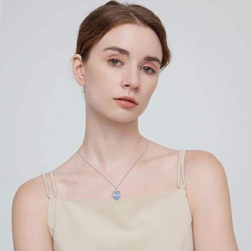 925 Sterling Silver Necklace Gifts for Women Crystal/Opal Jewelry Pendant Christmas Birthday Gift - style: 1 Child