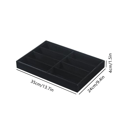 Coward Sunglass Organizer, Black Velvet Glasses Trays, Eyeglasses Watches Jewelry Display - Men Women (8 Grids) - color: Black Velvet, size: Sunglasses Tray