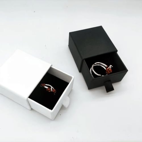 Copper Alloy White Gold Plated Red Rose Shaped Resin Art Gem Ring Set Open Adjustable Stackable Romantic Unique Design Multi-Finger Rings for Women with Premium Gift Box - color: A