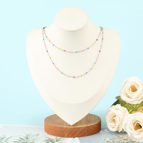 KYUNHOO 5 Meters Colorful Beaded Stainless Steel Jewelry Making Chains Bulk | Silver Necklace Chains Bulk on Spool Thin Cable Chain Link with Jewelry Making Supplies for Bracelet Choker Crafting - color: Steel-Color2-2mm