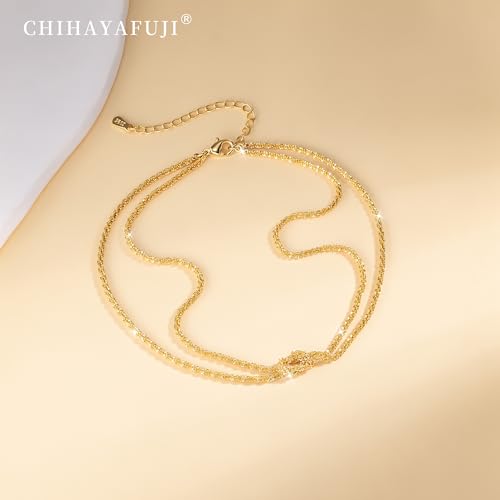 Sterling Silver Ankle Bracelets for Women 14K Gold Waterproof Layered Braided Chain Knot Charm Stackable Adjustable Non Tarnish Nickel Free Anklets Bracelet for Summer Beach Jewelry - color: goldA