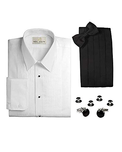 Big & Tall Classic Tuxedo Accessory Package with Laydown Collar Tuxedo Shirt - size: 22-22.5 x 38/39