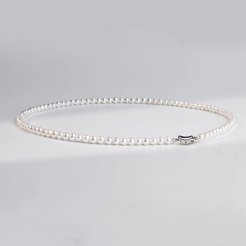 White Genuine Freshwater Cultured Pearl Necklace For Women And Men | Full Sizes from 3mm to 14mm Freshwater Pearls, AAA Grade & Above, A Love Gift Choice For Anniversaries And Birthdays - size: 5-6mm 18in