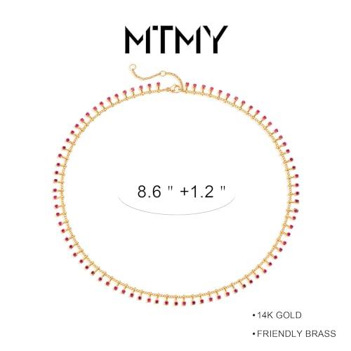 Gold Anklets for Women 14K Gold Plated Tiny Bead Anklet Colorful Tassel Foot Chain Dainty Adjustable Cute Summer Beach Boho Anklets Jewelry Gift - color: nano rose