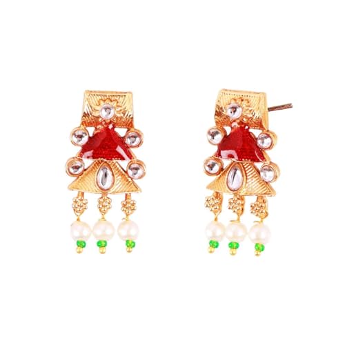 Efulgenz Indian Wedding Antique Crystal Faux Pearl Necklace Set for Women - color: Multi