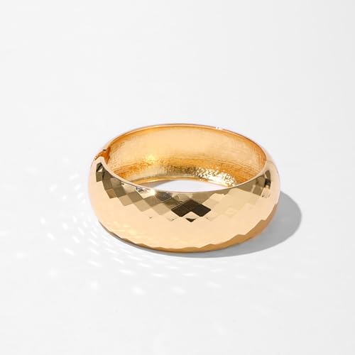 YMBYCM Gold Chunky Bangle Bracelets for Women | Trendy Wide Chunky Cuff Bracelets Wrap Bracelet Fashion Jewelry Accessories - color: J-G