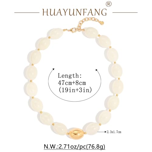 Chunky Beads Necklace for Women Trendy Gold Puffy Heart Choker Necklace Colorful Resin Beaded Heart Pendant Necklaces Statement Jewelry - color: Oval Beads-Beige
