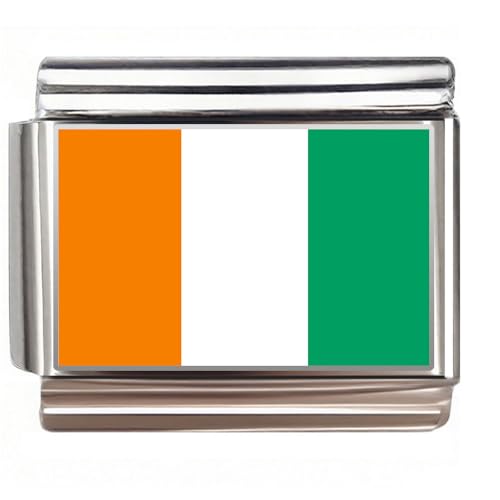Italian Bracelet Charm,9mm,United Arab Emirates,Country & Culture > Flag - color: Cote-d'Ivoire
