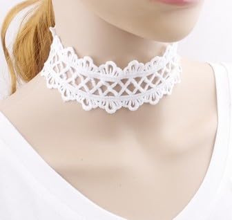 Zoestar Lace Choker Necklace Statement Necklaces for Women - color: 2 white