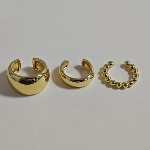 Ear Cuffs Non Piercing Ear Cuff Earrings for Women Gifts Trendy Stuff Clip on Cartilage Earrings Stacks Fake Earrings Jewelry Gifts - color: D:3pcs Leaves gold cuff earrings
