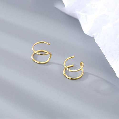 Ear Cuff Earrings for Women Chunky Ear Cuffs Non Piercing | Clip on cartilage earrings helix fake earrings jewelry trendy stuff christmas gift stocking stuffers - color: E