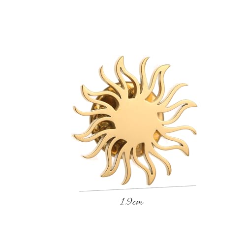 Stainless Steel Solar Apollo Sun Brooch for Mens Lapel Pins - color: gold 2