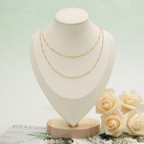 UMAOKANG 5 Meters Gold Plated Jewelry Making Chains on Spool Dainty Stainless Steel Stick Chain Bulk Thin Craft Chain Roll - color: Stick Gold