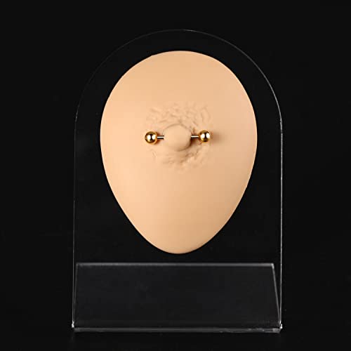GAGABODY 5 Pairs Nipple & Tongue Rings - 14G Surgical Steel Screw Barbell - Straight, 12mm-20mm - color: Gold