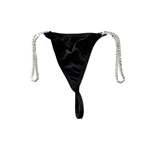 Rhinestone Waist Chain Thong Jewelry Summer Crystal Chain Thong Rhinestone Thong Panties Rave G String for Women - color: Silver