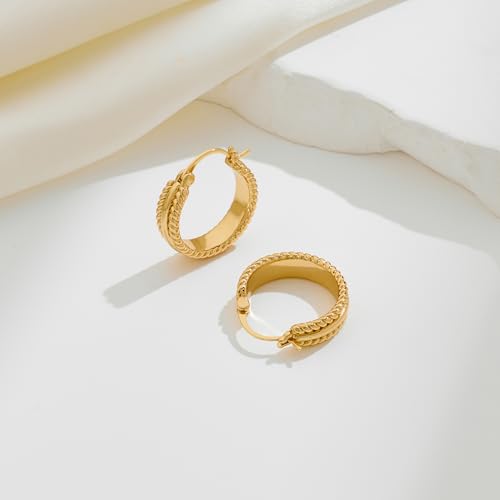 Two Tone Silver and Gold Plated Hoop Earrings for Women Mixed Metal Hypoallergenic Statement Valentines Jewelry Gifts - style: Gold Hoops