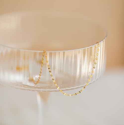 BAYLAY Gold Necklace for Women, Gold Chain for Women | 18K Gold Plated, Dainty Gold Necklace for Women, Necklace Chain, Gold Jewelry, Gifts, Size 16/18/20/22/24/26 Inch - size: 24, style: Lips Chain