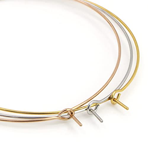 3 Pairs Thin Extra Large Hoop Earrings Set,Fashion Huge Gold Hoops 18k Gold Plated Lightweight Stainless Steel Hoops Big Geometric Round Gold Hoop Earrings Set Minimalist Jewelry for Women - size: 50MM