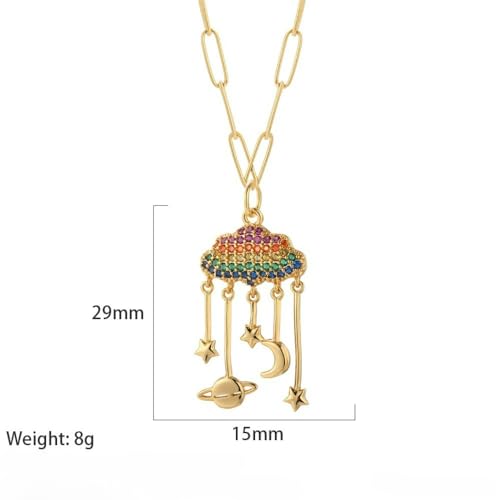925 Sterling Silver Sun and Moon Necklace Pendant Star Necklace Set Sun moon pendant necklace twitches necklace sun and moon Necklaces and Cloud Sun and Moon Jewelry for Women, - color: NK008G5AC220089G6