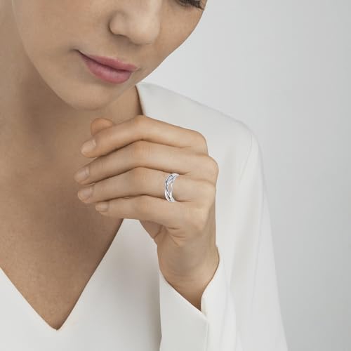 OOOPEL Sterling Silver Adjustable Ring S925 Silver Rings for Women Cubic Zirconia Twist Love Knot Dainty Ring Silver Minimalist Open Finger Rings Silver Thumb Sterling Silver Ring - color: Celtic Knot with card