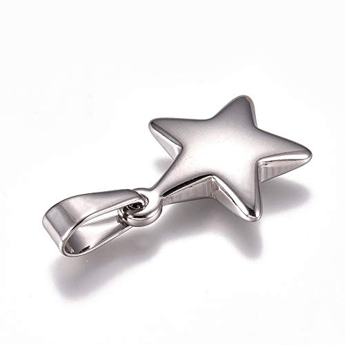 DanLingJewelry 10Pcs Stainless Steel Star Charms Metal Five Pointed Stars Shaped Charms Celestial Star Hanging Pendants for DIY Jewelry Making