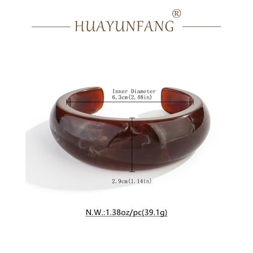 Chunky Acrylic Bangles Bracelets For Women Geometric Acrylic Resin Acetate Mottled Wide Bangle Bracelet Statement Colorful Bangles for Party - color: 02-cuff bracelet