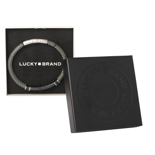 Lucky Brand Stainless Steel and Braided Bracelet for Men 8.5" | Braided Multirow Bracelet