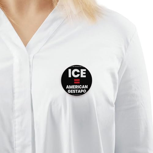 Ice Equals American Gestapo Protest Button Pins Badge Pin Round Badges - color: 20 PCS, size: Medium
