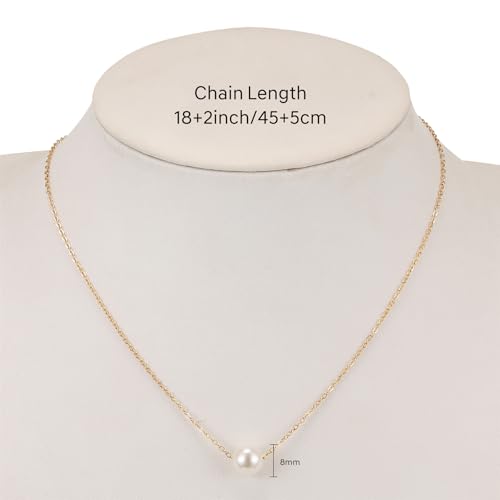 Dainty Pearl Necklace for Women Gold Plated Bridal Wedding Jewelry Trendy Cute Lariat Pearl Pendant Drop Charm Choker Stackable Necklace Gift for Women Mom Sister Daughter - color: B.2 pearls