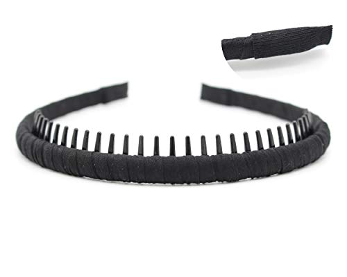 JOBAND black women's headbands fashion hair accessories tooth comb hairbands for women non slip hair hoops headband suitable for ladies and girls (Pack of 4) | thick headbands for women,Non-Slip hair accessories.hair hoop Suitable Daily Use,Spa,Parties an