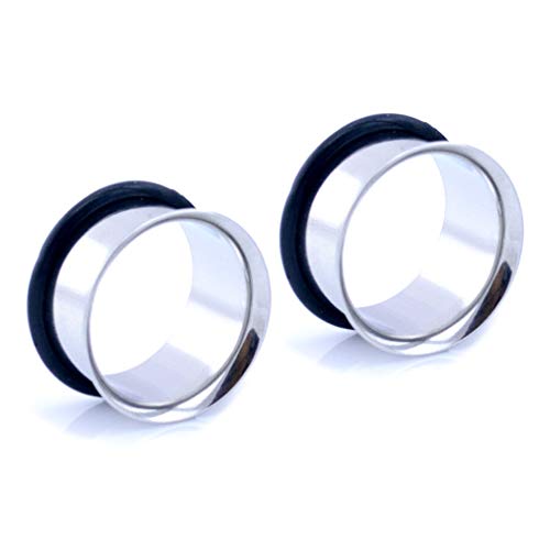 HEKEUOR Ear Tunnels Stretching Kit Stainless Steel Gauge Plugs Set Single Flared Stretching Kit 00g 7/16 1/2 9/16 5/8 3/4 7/8 1 Inch - style: 15/16" (24MM)
