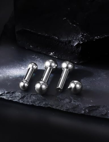 2G 4G 6G 8G 10G 12G 14G 16G Astm F136 Titanium Internally Threaded Nipple Tongue Rings Piercing Jewelry Industrial Straight Barbell Tongue Nipple Ring Bridge Piercing Jewelry For Women Men - size: 6 Gauge-12MM
