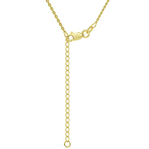 Jewelry America Solid 14k Yellow Gold Simple Circle of Life Necklace with Lobster Claw Clasp (16" to 18" Adjustable Chain)