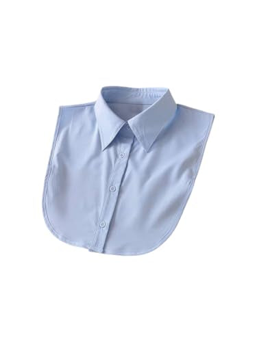 Verdusa Women's Fake Collar Detachable Dickey Collar Half Shirts Blouse - color: Blue