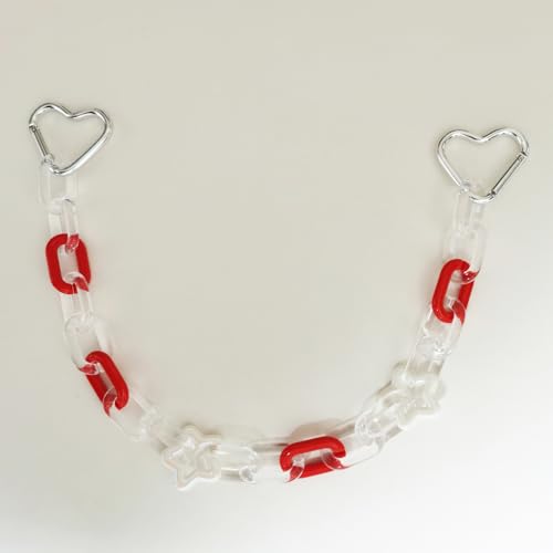 Colorful Acrylic Pants Pocket Chain Hip Hop Jeans Chain,Acrylic Chain Strap for Purse Handbag Diy Accessory - style: Clear Red