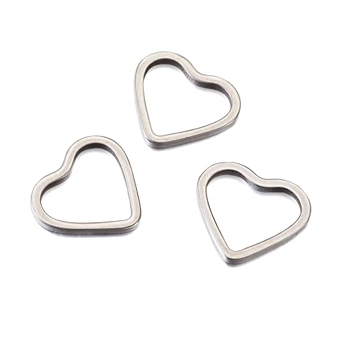 30Pcs Heart Linking Charms Hollow Frame Pendants Stainless Steel Heart Charms Earrings Beading Hoop Linking Ring Connectors for Bracelet Necklace Jewelry Making - color: Matte Silver, Heart