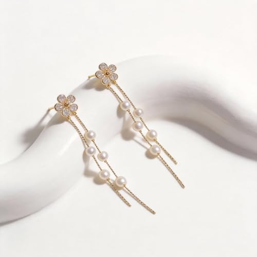 Wedding Jewelry Sets for Brides Bridesmaid Pearl Jewelry Set Fancy Gold Flower Necklace and Earrings Simple Pearl Necklace for Women Bridal Earrings Wedding Accessories Essentials Gifts - color: A2:flower necklace earrings set
