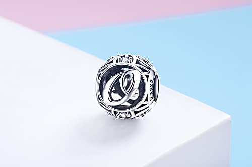 Letter Charms 925 Sterling Silver Initial A-Z Bead Charms | For Bracelets Necklaces, Hypoallergenic,Cubic Zirconia Alphabet Beads, Personalized Gifts for Women - color: O